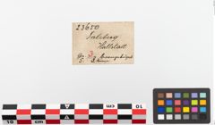 Etikett zu Bronzegürtelzwingen (NHMW-PRAE-023650)